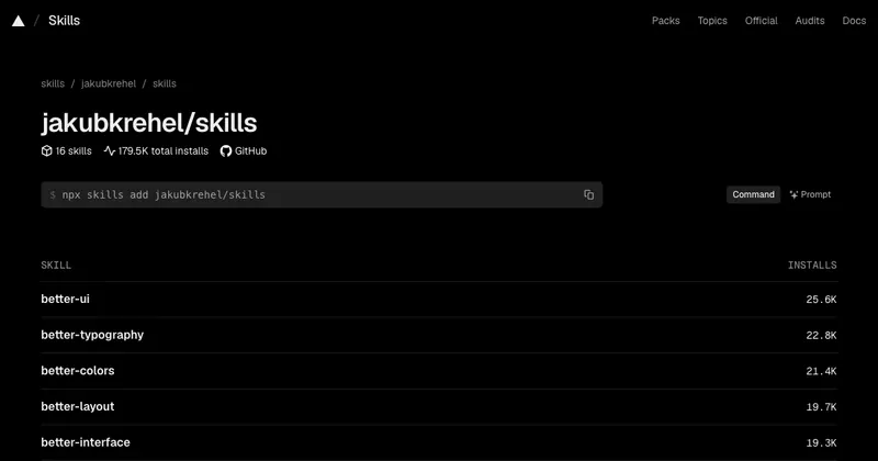 The jakubkrehel/skills website