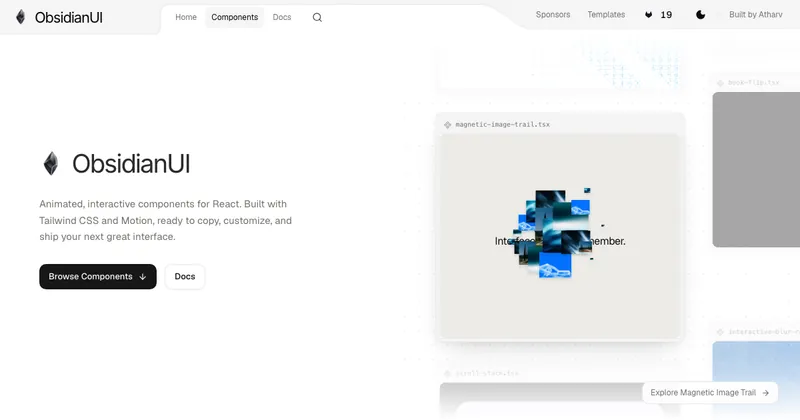 The ObsidianUI website