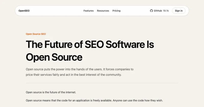 The OpenSEO website