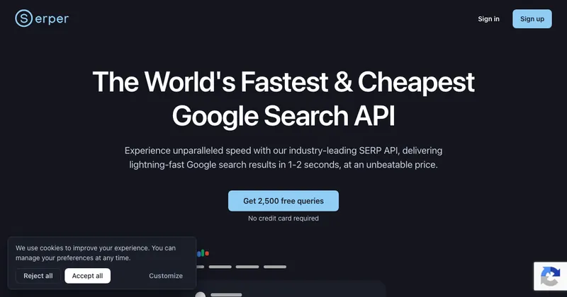 The Serper website