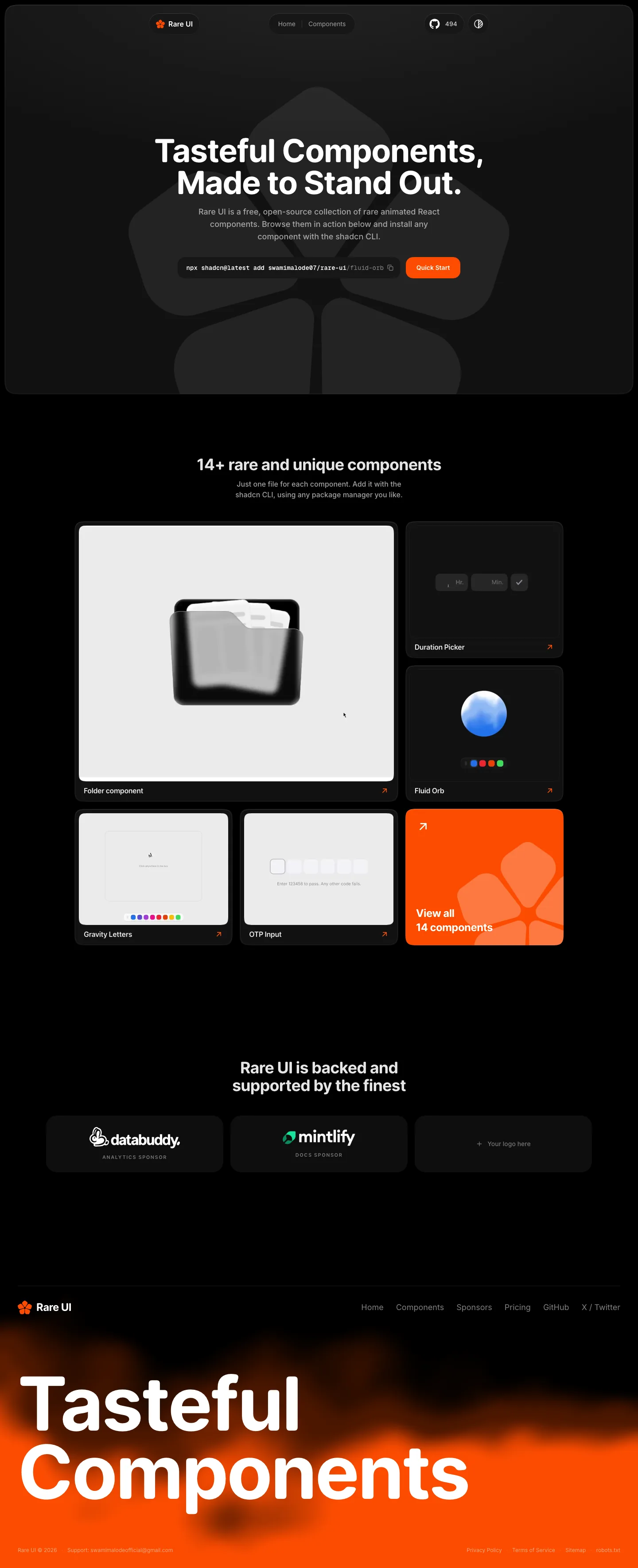 Screenshot of Rare UI